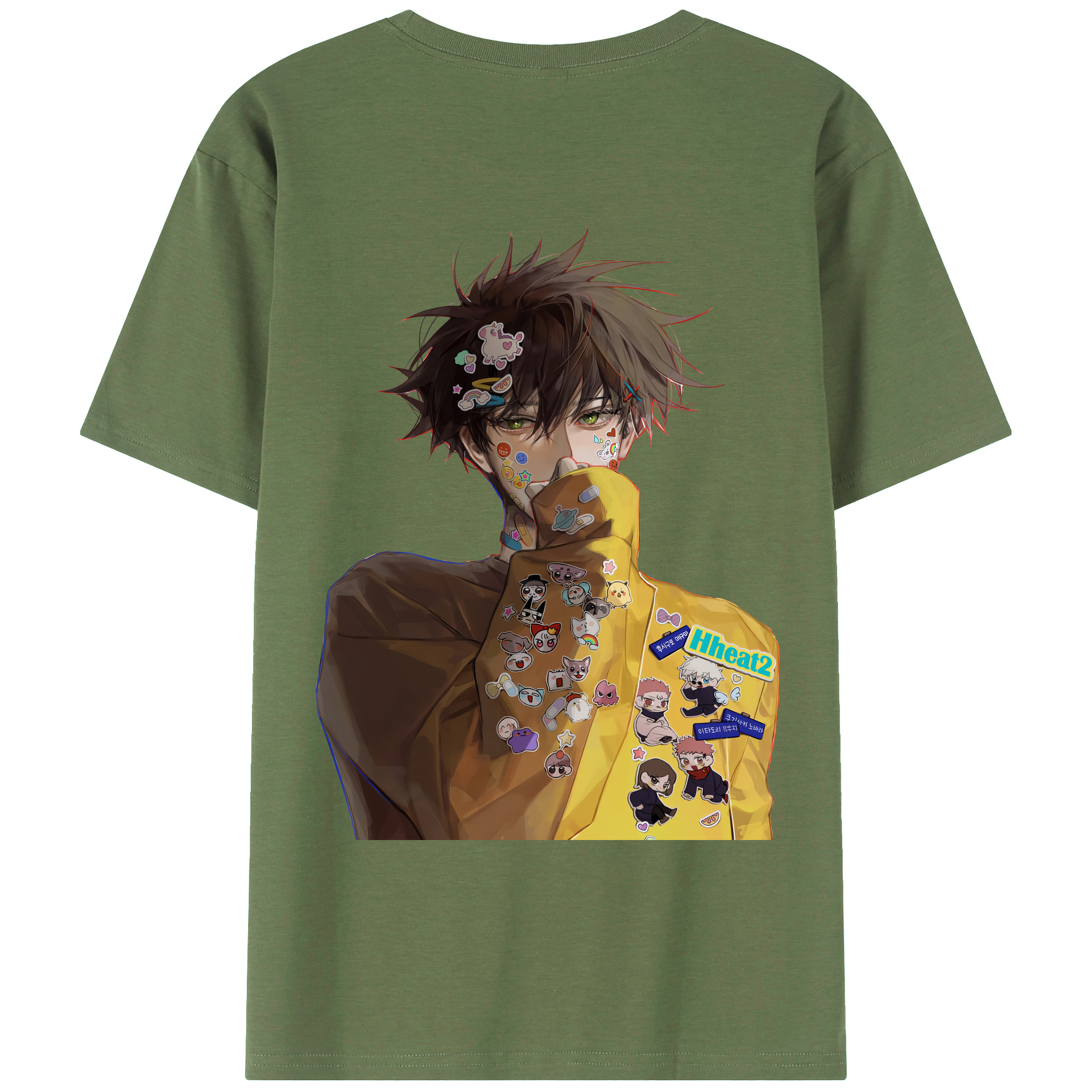 （画像用） 呪術廻戦 Jujutsu Kaisen 綿100％ メンズ半袖Tシャツ（バックプリント） 通気性